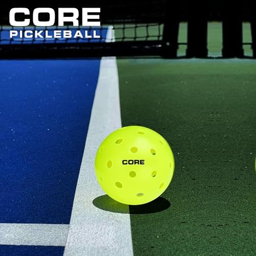 CORE Pickleball Balls for Professionals and All Levels of Play, USA Pickleball Approved Durable Outdoor Pickleball Balls with 40 Holes (3 Pack)