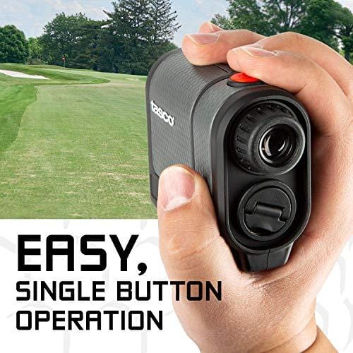 Tasco Tee-2-Green (Standard Version) Golf Laser Rangefinder PlayBetter Pack | 2019 Release | 5X Mag, 1 Yard Accuracy, Scan Mode, Case (+Microfiber Towel & Two CR2 Batteries)
