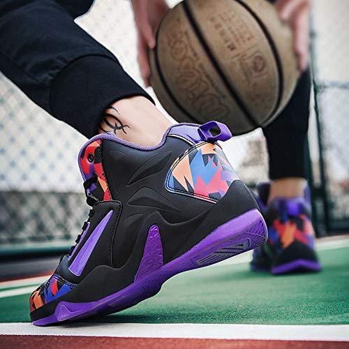 No.66 TOWN Women's Shock Absorption Running Shoes Sneaker,Basketball Shoes Size 7 Black Purple