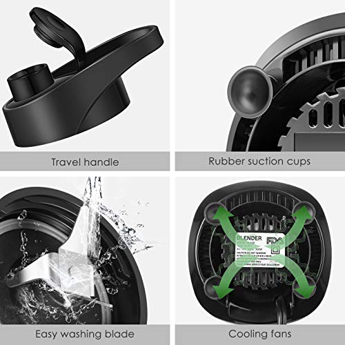 Redmond Smoothie Blender 20000 RPM Countertop Blender Personal Size with 20 oz Portable Bottle for Milk Shakes Fruit Vegetable 300W BPA Free