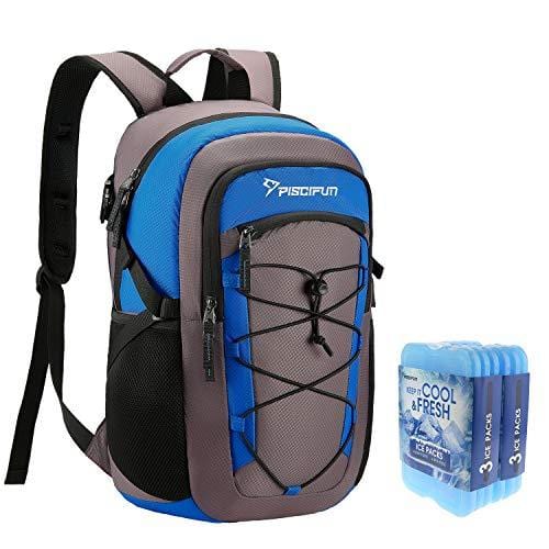 Piscifun Insulated Cooler Backpack with 6 Cool Coolers, Leakproof