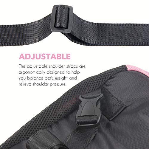 YINGJEE Dog Carrier Pink Legs Out Front Pet Carrier Backpack Comfortable Puppy Bag with Shoulder Strap and Sling for Travel Hiking Camping Outdoor