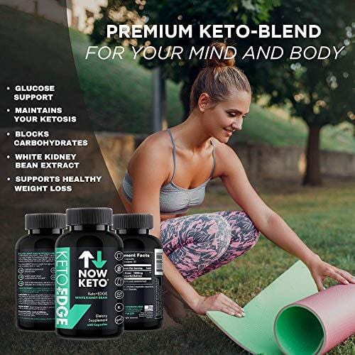NOW KETO® Keto+Edge White Kidney Bean Supplement Capsules | Best Ketosis Supplement to Block Carbohydrate Absorption | Delays in The Breakdown of Dietary Starches | 60 Capsules