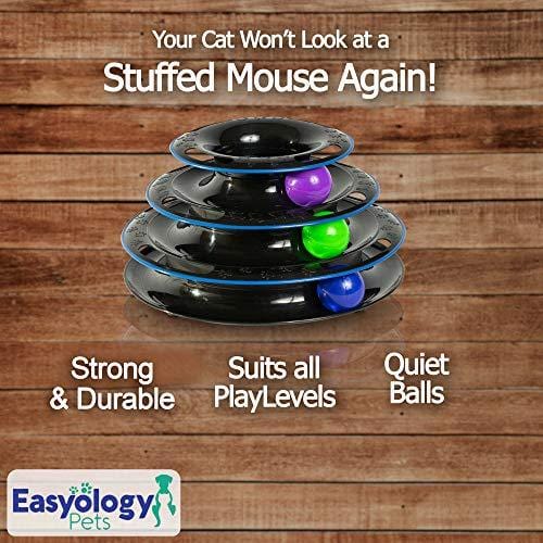 Easyology Amazing Roller Cat Toy - Cat Toys Interactive Fun with 3-Levels - Kitty Cat Charmer for Interactive Play and Exercise for Kittens - Cat Teaser Kitty Toys and Best Cat Toys