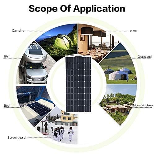 XINPUGUANG 2pcs 100w Solar Panel Semi Flexible 200W Solar System Photovoltaic Solar Panel Cell for Yacht,RV,Car,Boat and Other 12v Battery Charger(200W)