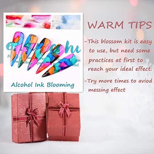 Makartt Blooming Nail Polish, Alcohol Ink Watercolor Pink Blossom Gel Nail Polish Magic Manicuring Kit Work with Transparent Red Marble Nail Vanish Young Nail Art Design,Summer 6 Colors Set