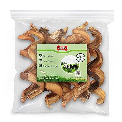 GigaBite 6 Inch Odor-Free Spiral Bully Sticks (10 Pack) - USDA & FDA Certified, All Natural, Curly Bully Spring Dog Treat - By Best Pet Supplies