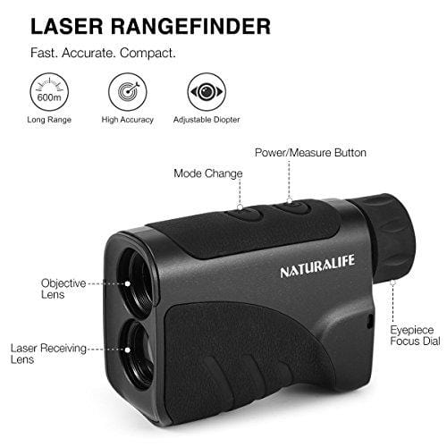 Naturalife Golf Laser Rangefinder, Hunting Laser rangefinder, Multifunctional Vertical Range Finder for Outdoor Activities, 656 Yard Range