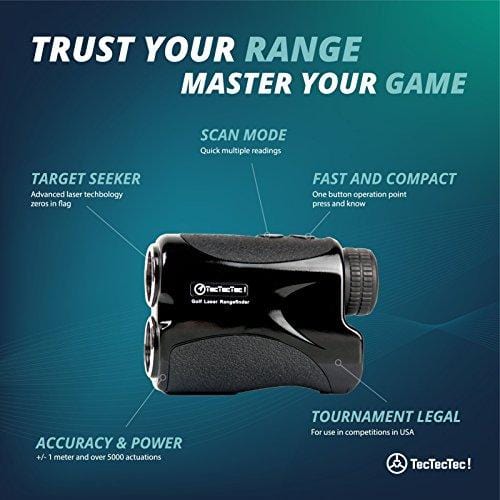 TecTecTec VPRO500 Golf Rangefinder - Laser Range Finder with Pinsensor - Laser Binoculars - Free Battery