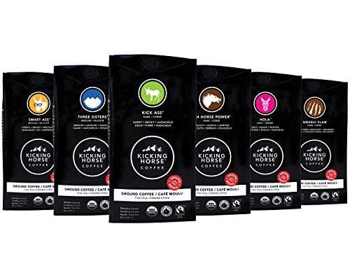 Kicking Horse Coffee, Kick Ass, Dark Roast, Ground, 10 oz - Certified Organic, Fairtrade, Kosher Coffee