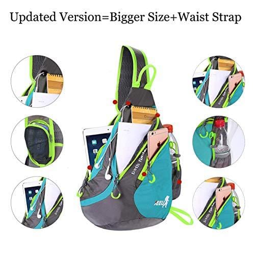 SEEU Sling Bag Backpack for Women Men, Lightweight Chest Rope Bag one Strap Crossbody Shoulder Backpacks for Gym Travel