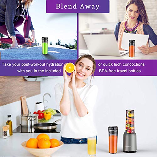 [Updated 2020 Version] Personal Countertop Blender for Milkshake, Fruit Vegetables Drinks, Smoothie, Small Mini Portable Food Blenders Processor Shake Mixer Maker with with 1 * 400ML Travel Cup