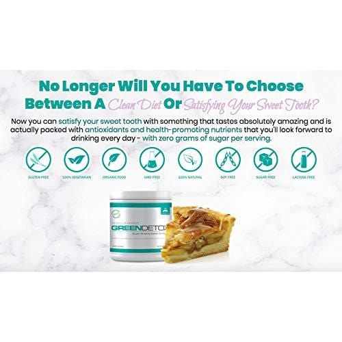 Green Detox - Superfood Drink Mix - Sugar Free, Vegan-Friendly - Over a Dozen Superfoods in Each Serving - Apple Pie Flavor