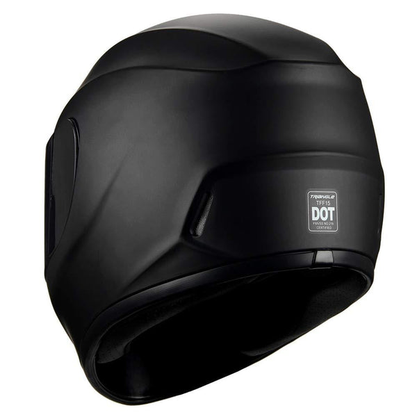 Triangle Motorcycle Helmets Full Face "Graffiti Cross" Street Bike [DOT] (Medium, Matte Black)