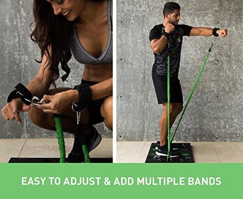 BodyBoss Home Gym 2.0 - Full Portable Gym Home Workout Package, Includes 1 Set of Resistance Bands (2) - Collapsible Resistance Bar, 2 Handles + More - Full Body Workouts for Home, Travel or Outside