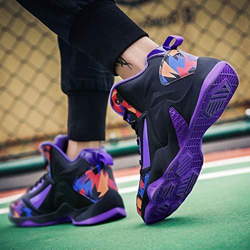 No.66 TOWN Women's Shock Absorption Running Shoes Sneaker,Basketball Shoes Size 7 Black Purple