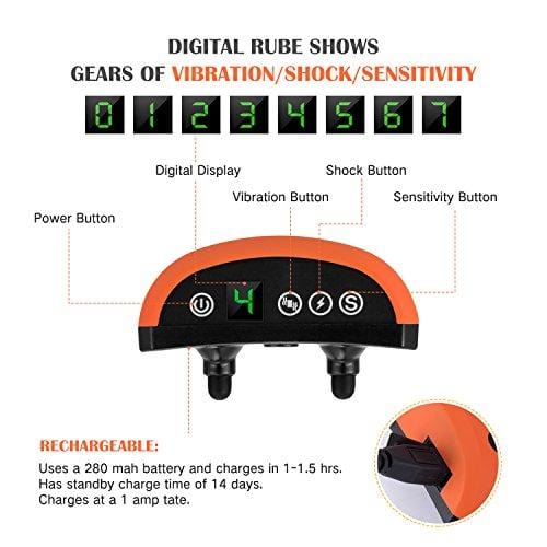Bark Collar, 2019 Adjustable Vibration, Shock Sensitivity Level 1-7, Rechargeable Waterproof, Smart Barking Detection Small Large Dog, No Bark Collar