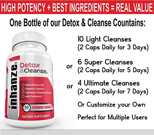 Detox & Cleanse | Total Body Detox & Colon Cleanse | Probiotics | 10 3-Day Cleanses | Flush Waste & Toxins | Weight Loss Support | 19 Herbs; Psyllium, Cascara, Senna, Buckthorn, Fennel, Aloe | 60Caps