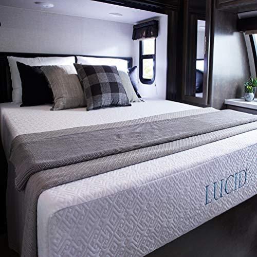 LUCID 10 Inch Gel Memory Foam Mattress - Dual-Layered - CertiPUR-US Certified - 10-Year U.S. Warranty - Short/RV Queen