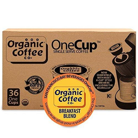 The Organic Coffee Co. OneCup, Breakfast Blend, Single Serve Coffee K-Cup Pods (36 Count), Keurig Compatible