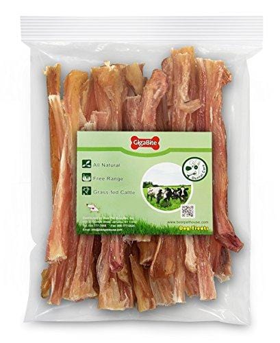 GigaBite 6 Inch Beef Tendon Sticks (25 Pack) – USDA & FDA Certified All Natural, Free Range Beef Tendon Dog Treat – By Best Pet Supplies