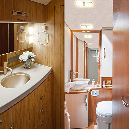 TURN RAISE Upgraded DC 12V RV LED Ceiling Double Dome Light, 48 Pcs LED Super Bright RV Interior Lighting for Car/RV/Trailer/Camper/Boat,Warm White 600 Lumens,4 Pack