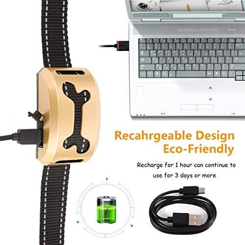 lushujun Dog Bark Collar, Rechargeable Stop Barking Collar with 7 Adjustable Sensitivity and Intensity Levels, Rainproof Bark Collar for Small Large Medium Dogs (6.5 to 24-inch Neck Size)