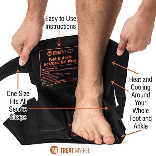 Foot & Ankle Pain Relief Hot/Cold Gel Wrap - Effectively Relieve Foot and Ankle Aches & Pains Using Compression Gel Ankle Ice Pack Wrap - Heated or Cooled, Targets All Areas of Ankle & Foot