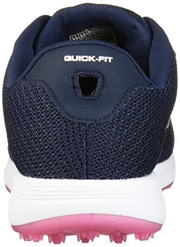 Skechers Women's Max Golf Shoe, Navy/Pink Textile, 9 M US