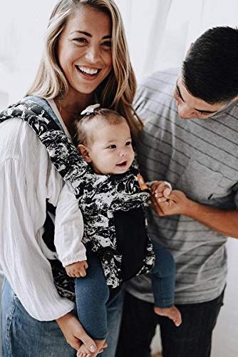 Baby Tula Coast Explore Mesh Baby Carrier 7 – 45 lb, Adjustable Newborn to Toddler Carrier, Multiple Ergonomic Positions Front and Back, Breathable – Coast Marble, Black/White Marble with Black Mesh
