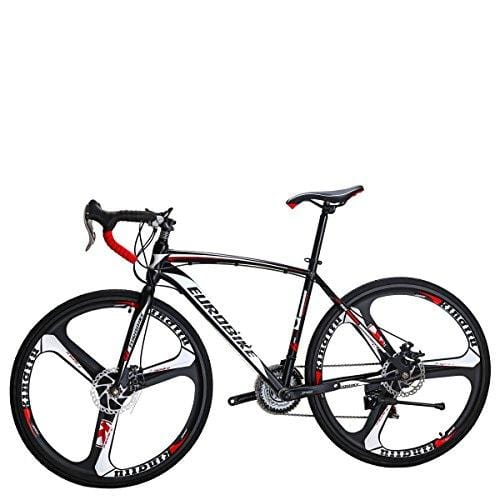 EUROBIKE Road Bike TSM550 Bike 21 Speed Dual Disc Brake 49cm 3-Spoke Wheels Road Bicycle