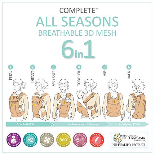 LÍLLÉbaby Complete All Seasons SIX-Position 360° Ergonomic Baby & Child Carrier, Black