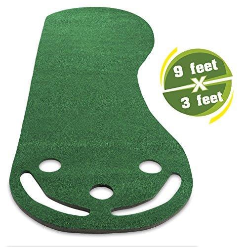 Golf Putting Green Grassroots Mat - 9ft by 3ft – Includes Free 3 Yellow Golf Balls - Ideal for Outdoor & Indoor – for Practicing, Training – Thicker and Wider Surface – For All Ages! [product _type] Abco Tech - Ultra Pickleball - The Pickleball Paddle MegaStore