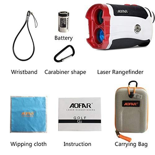 AOFAR GX-2s Slope Golf Rangefinder,600 Yards White Range Finder,Flagpole Lock, Vibration, 6X 25mm Waterproof, Carrying Case, Battery, Gift Packaging - Ultra Pickleball