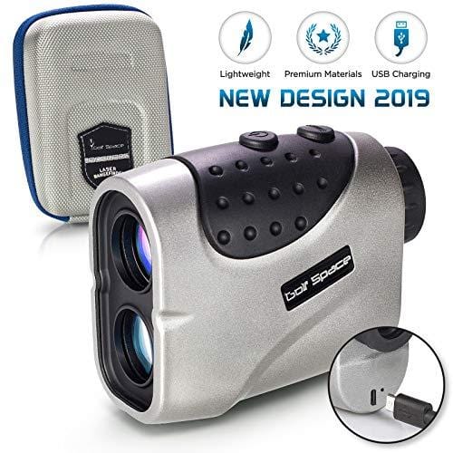 Golf Laser Range Finder by Golf Space - Rangefinder Binoculars Power Device With High Precision. Measuring Distance Slope Angle and Flag Lock. Hunting Binocular Rangefinders. Rechargeable