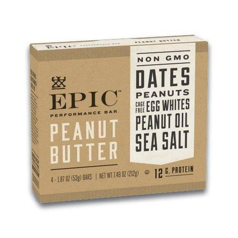 EPIC Performance Bar Peanut Butter, 7.48 oz, 4 Count
