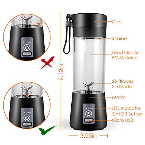 Portable Blender, Mini Mixer for smoothies and shakes, Kitchen tools,Fruit Mixing Machine with USB Rechargeable Batteries