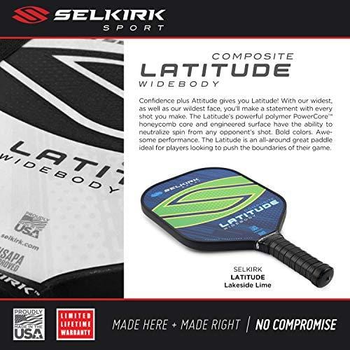 Selkirk Latitude Widebody Composite Pickleball Paddle - USAPA Approved - PowerCore Polymer Core - PolyFlex Composite Surface - EdgeSentry Protection - ThinGrip Handle (Lakeside Lime) [product _type] Selkirk Sport - Ultra Pickleball - The Pickleball Paddle MegaStore