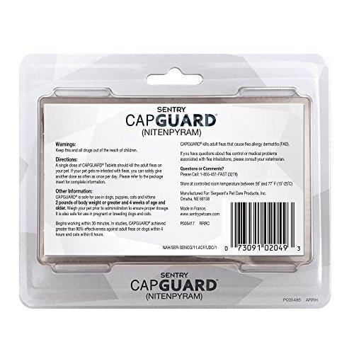 Capguard SENTRY Capguard (nitenpyram) Oral Flea Control Medication, 2-25 lbs, 6 ...