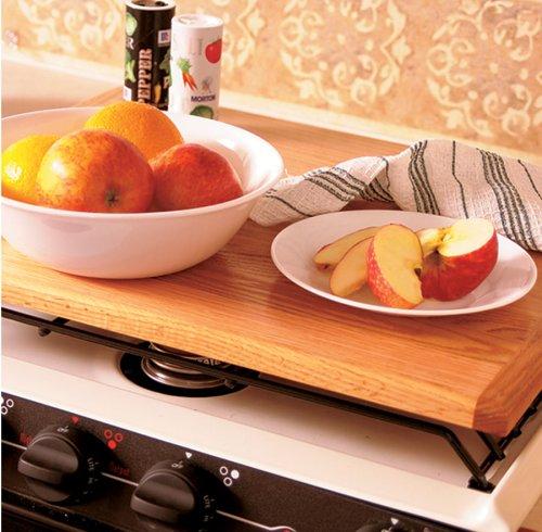 Camco Oak Accents Silent Top Stovetop Cover, Convert Your Stove Top to  Extra Counter Space In Your Camper Or RV (Oak Finish) (43521)