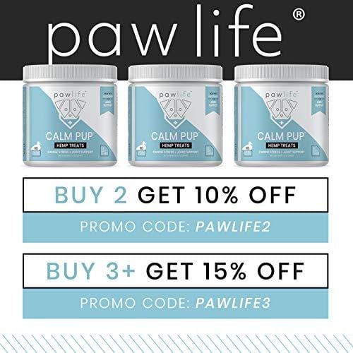 pawlife Calming Treats for Dogs Plus Glucosamine - Hemp Oil Infused Soft Chews for Dog Anxiety Support- 120 Dog Calming Treats (Duck)