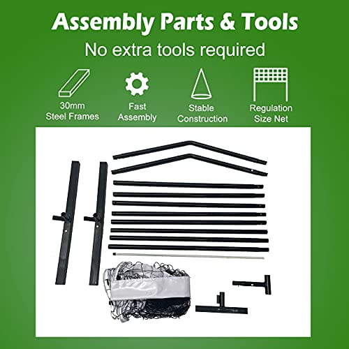 YOLENY Portable 22 FT Pickleball Net Set with Carrying Bag, Steel Frame Weather-Proof, Outdoor Games for Kids and Adults, Pickleball Game Set Regulation Size for Lawn, Playground, Beach, Driveway