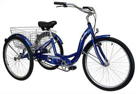 Schwinn Meridian Full Size Adult Tricycle 26 wheel size Bike Trike, blue
