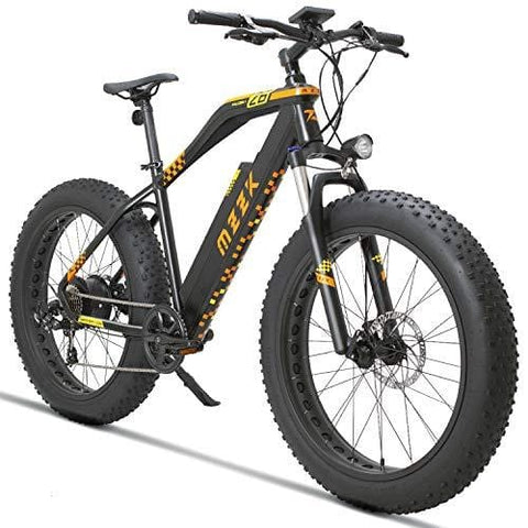 MZZK 500W Electric Mountain Snow Bike with 26 Inch Fat Tires and Removable 48V 13Ah Li-on Battery (Black)