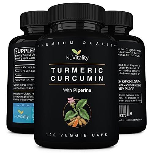 Turmeric Curcumin with Piperine (Black Pepper Extract) - 120 Veggie Capsules - Premium Quality with 95% Standardized Curcuminoids - Best Absorption & Potency - Pain Relief & Joint Support Supplement