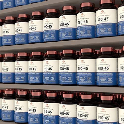 PRO45: #1 CLINICAL GRADE Probiotic Formula, 45 billion CFU, 11 patented strains. Dairy Free. Delayed release veggie caps. Promotes immune and digestive health. 30 Day Supply (1)