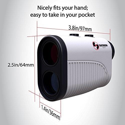 Saybien Rechargeable Golf Rangefinder with Slope - 1200m USB Charging Golf Range Finder - Laser Range Finder - Tournament Legal - Accurate up to 1,200 Meters 1,300 Yards - Scan Mode - Flag Lock