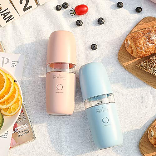 MICHELANGELO Portable Blender, Travel Blender for Shakes and Smoothies, Personal Mini Blender with Travel Cup, On the Go Blender Single Serve for Home, Outdoors, Travel, Gym - Blue