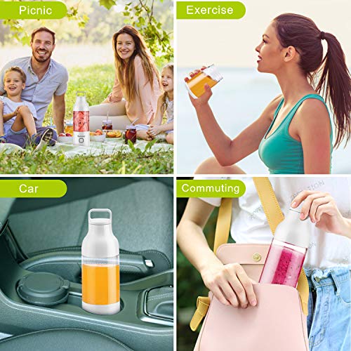 Portable Blender, [Updated 2020 Version] Bariicare Smoothie Blender with 4 Blades, 20 oz Travel Fruit Mixer Machine, 4000 mAh USB Rechargeable Ice Blender Mixer for Home, Office, Sports, Outdoors
