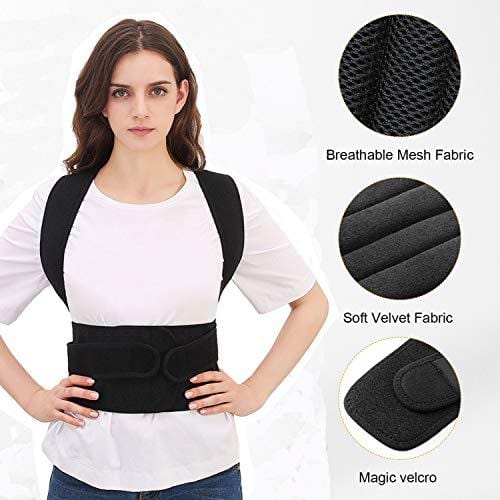 Back Brace Posture Corrector for Women and Men Back Lumbar Support Shoulder Posture Support for Improve Posture Provide and Back Pain Relief (27.5"-49.5") Waist-L